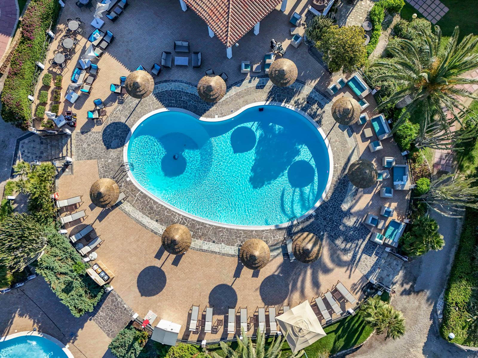 Le piscine – foto aerea del Cormoran Resort Villasimius